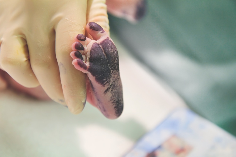 newborn baby foot